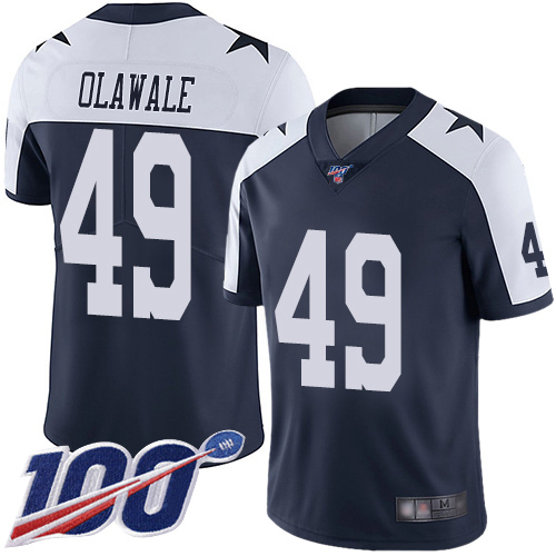 Men Dallas Cowboys Limited Navy Blue Jamize Olawale Alternate #49 100th Season Vapor Untouchable Throwback NFL Jersey->women nfl jersey->Women Jersey